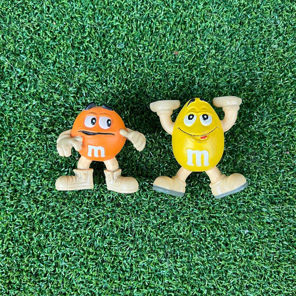 Mars M&M's Orange and Yellow Plastic Collectible Character Figurine 2"